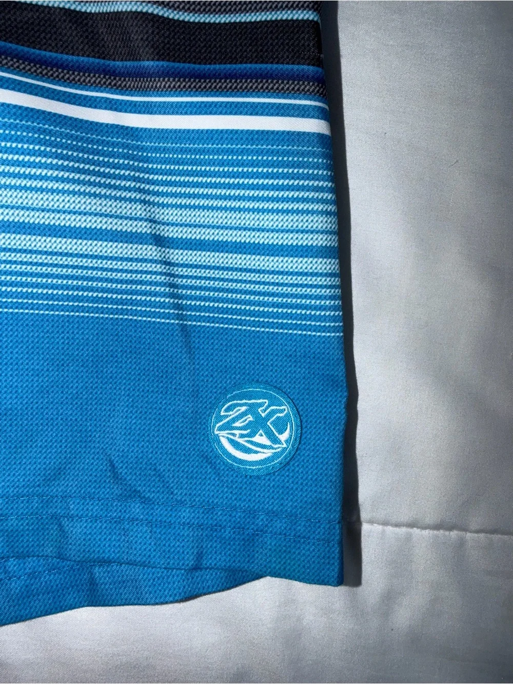 Boys Blue Striped Swim Trunks - Large